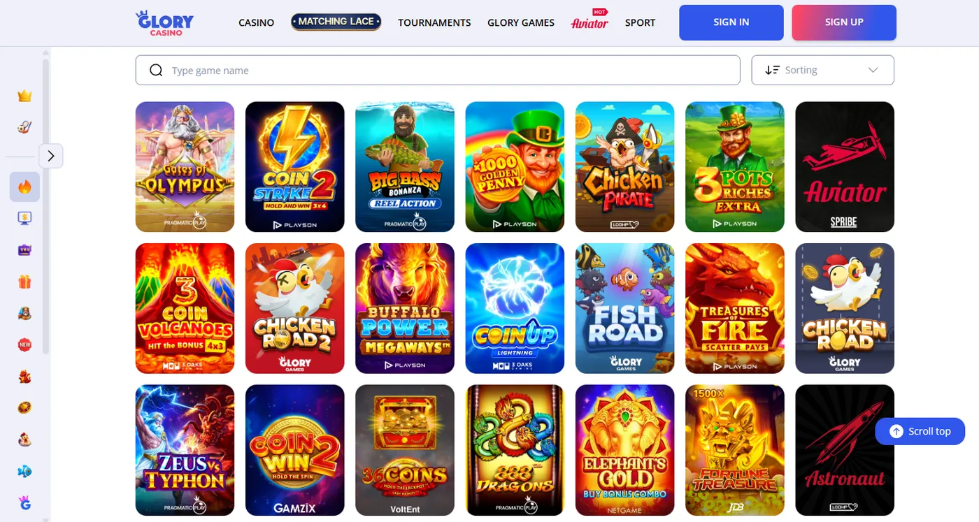 Compatibility of the Glory Casino PWA